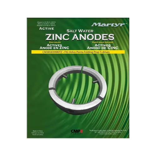 Zinc Anode Kit for Volvo Folding Prop 3-Blade Engine D2-55A Zinc Anode Kit for Volvo Folding Prop 3-Blade Engine D2-55A