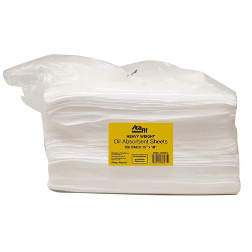 18" x 15" Heavy Weight Oil Absorbent Sheets, 100-Pack 18" x 15" Heavy Weight Oil Absorbent Sheets, 100-Pack