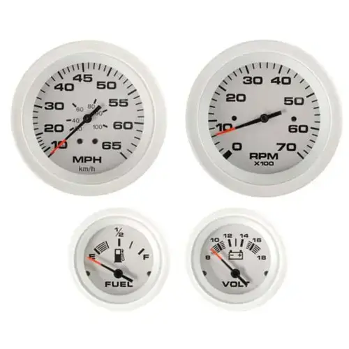 Arctic Series Outboard 4 Gauge Set White Arctic Series Outboard 4 Gauge Set White