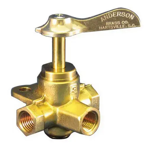 3/8" FNPT 3-Way Fuel Valve, Brass 3/8" FNPT 3-Way Fuel Valve, Brass