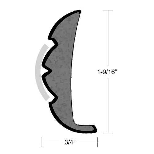 Rigid Vinyl Flex-Core Rub Rail, 1 9/16" X 3/4" White Rigid Vinyl Flex-Core Rub Rail, 1 9/16" X 3/4" White