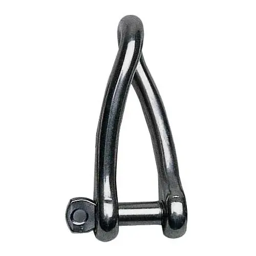 3/16" Stainless Steel Captive Pin Twisted "D" Shackle 3/16" Stainless Steel Captive Pin Twisted "D" Shackle