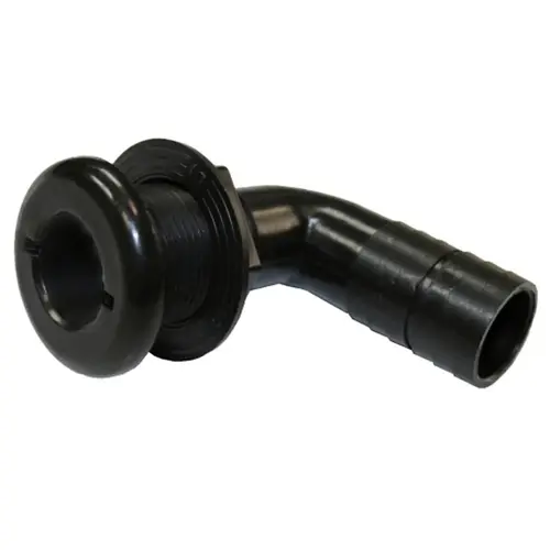 1 1/8" 90 degree Thru-Hull Fitting, Black 1 1/8" 90 degree Thru-Hull Fitting, Black