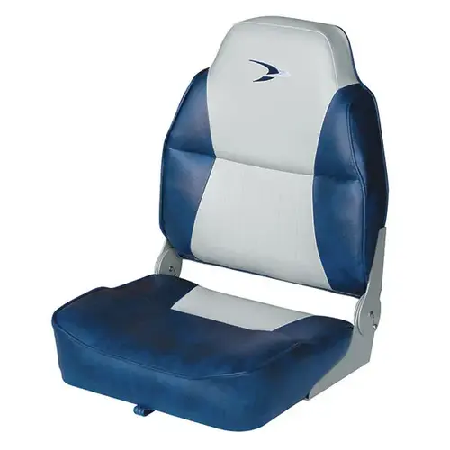 Alumacraft Style Contoured High Back Boat Seat, Gray/Navy Alumacraft Style Contoured High Back Boat Seat, Gray/Navy
