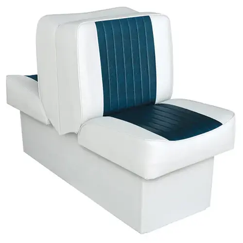 10" Base Run-a-Bout Lounge Seat, White/Navy 10" Base Run-a-Bout Lounge Seat, White/Navy