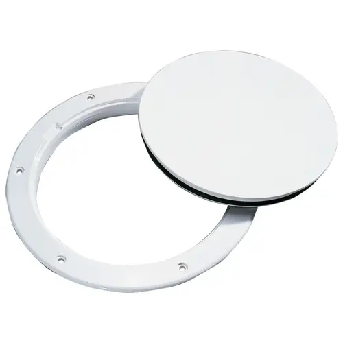 Pry Out 6" Deck Plate Smooth White Pry Out 6" Deck Plate Smooth White
