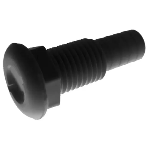 3/4" Straight Thru-Hull Fitting, Black 3/4" Straight Thru-Hull Fitting, Black