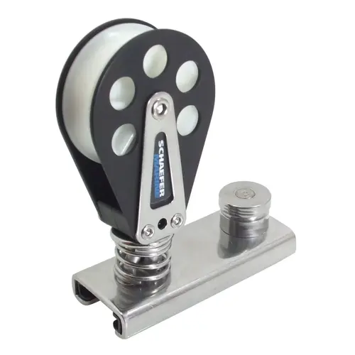 Spring-Loaded Block on 3/4" T-Track Slider, Stainless Steel Spring-Loaded Block on 3/4" T-Track Slider, Stainless Steel
