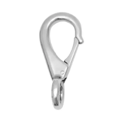 Fixed-Eye Snap, Nickel, 11/16" Eye ID, 3-1/4" Length, 3/8" Opening Fixed-Eye Snap, Nickel, 11/16" Eye ID, 3-1/4" Length, 3/8" Opening