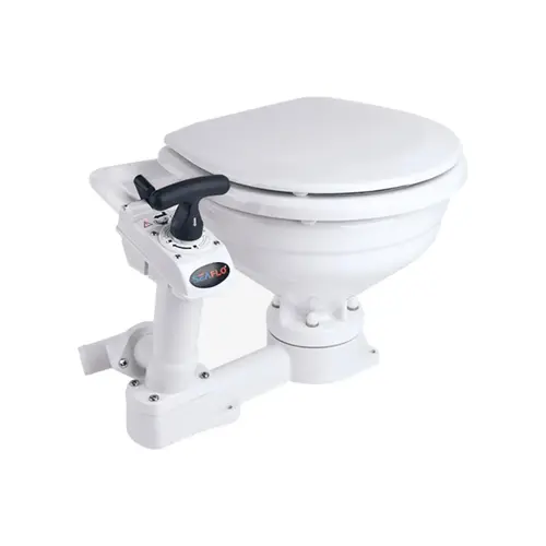 SEAFLO Manual Marine Toilet, Compact Hand Pump Flush Head for Boats & RVs SEAFLO Manual Marine Toilet, Compact Hand Pump Flush Head for Boats & RVs