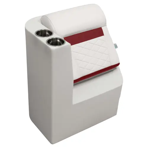 Wise DLX1305L-1906 DLX Series Pontoon Left Radius Lean Back Recliner - White / Crimson Red Wise DLX1305L-1906 DLX Series Pontoon Left Radius Lean Back Recliner - White / Crimson Red