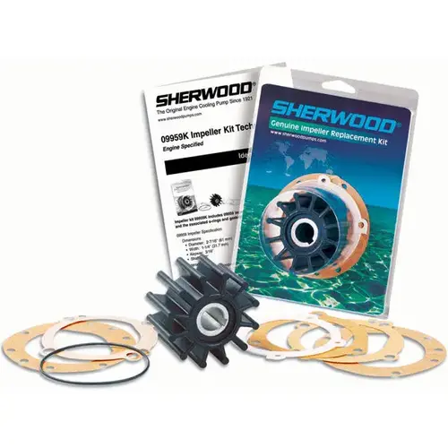 Impeller Kit, 3-5/16" Dia. x 2-7/8"W, Spline Keyway, 12 Vanes Impeller Kit, 3-5/16" Dia. x 2-7/8"W, Spline Keyway, 12 Vanes