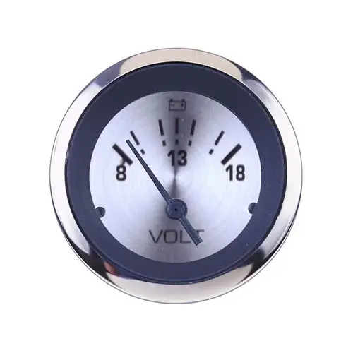 Sterling Series Voltmeter Gauge, 8-18V Spun Sterling Series Voltmeter Gauge, 8-18V Spun