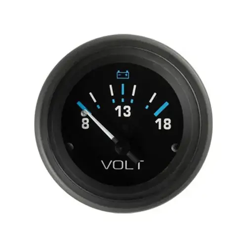 Eclipse Series Voltmeter Gauge, 8-18V Black Eclipse Series Voltmeter Gauge, 8-18V Black