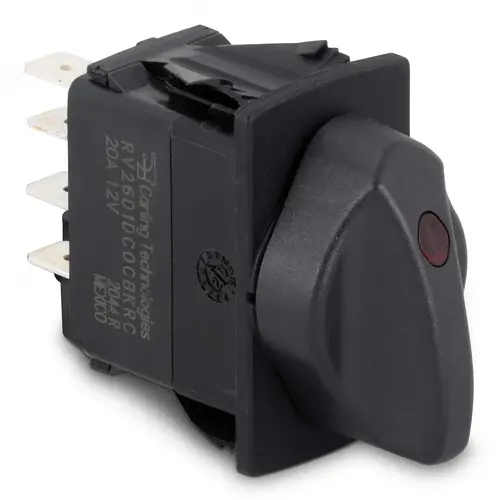 Rotary Switch, Contura, ON-OFF-ON, Red Rotary Switch, Contura, ON-OFF-ON, Red