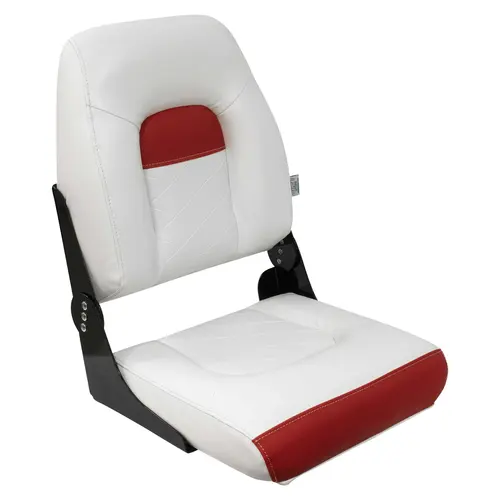 Wise DLX1461-1906 DLX Series Pontoon High Back Seat - White / Crimson Red Wise DLX1461-1906 DLX Series Pontoon High Back Seat - White / Crimson Red