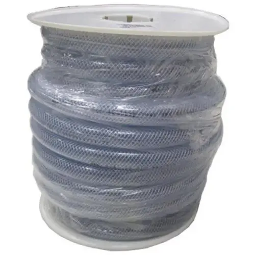Clear Braided PVC Tubing, 3/4" ID x 1" OD, 75 ft Clear Braided PVC Tubing, 3/4" ID x 1" OD, 75 ft