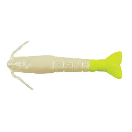 Gulp! Alive! Shrimp Fishing Bait, 3" Pearl White & Chartreuse Gulp! Alive! Shrimp Fishing Bait, 3" Pearl White & Chartreuse