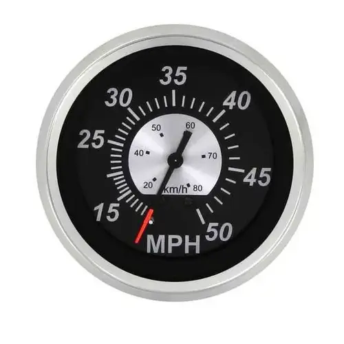Black Sterling Series Speedometer, 50 mph Black Sterling Series Speedometer, 50 mph
