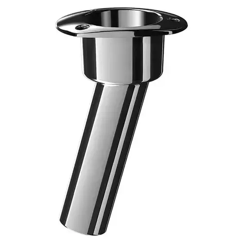 Combination Rod and Cup Holder, Oval Top, 15 degree, Open at Bottom Silver Combination Rod and Cup Holder, Oval Top, 15 degree, Open at Bottom Silver