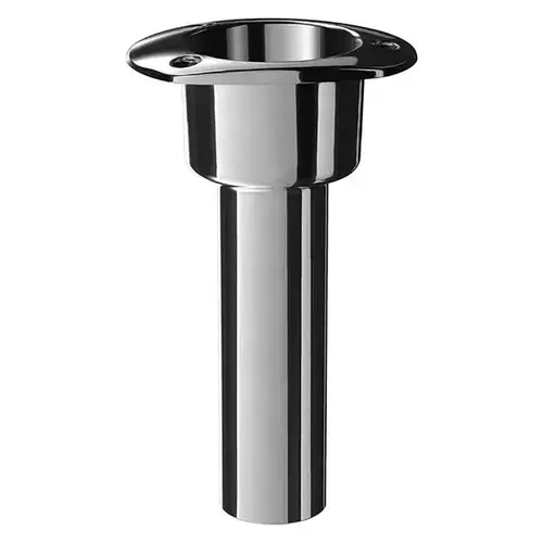 Combination Rod and Cup Holder, Oval Top, 0 degree, Open at Bottom Silver Combination Rod and Cup Holder, Oval Top, 0 degree, Open at Bottom Silver