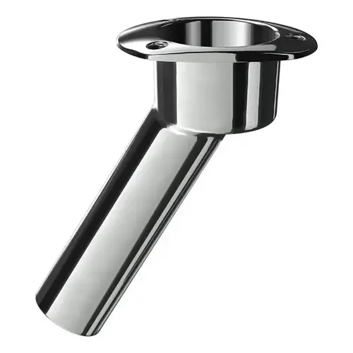 Combination Rod and Cup Holder, Oval Top, 30 degree, Open at Bottom Silver Combination Rod and Cup Holder, Oval Top, 30 degree, Open at Bottom Silver