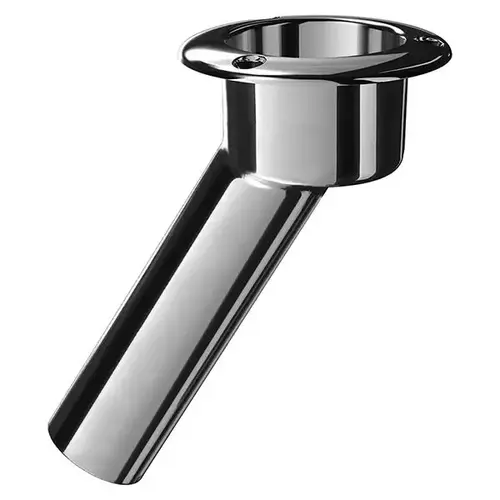 Combination Rod and Cup Holder Round Top 30 degree Rod Angle Open at Bottom Silver Combination Rod and Cup Holder Round Top 30 degree Rod Angle Open at Bottom Silver