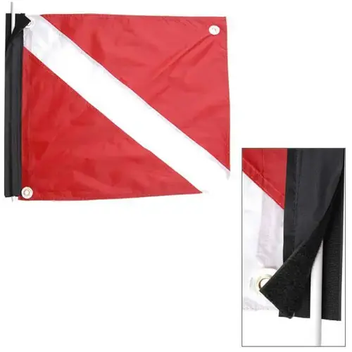 Deluxe Nylon Dive Flag with Stiffener, 20" X 24" Deluxe Nylon Dive Flag with Stiffener, 20" X 24"