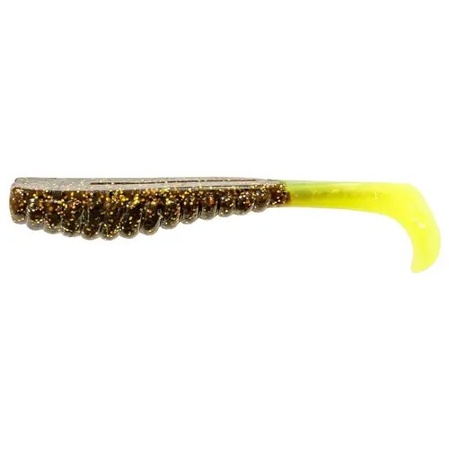 3 1/2" Swimmin' Trout Trick, 6-Pack Rootbeer/Chartreuse Tail 3 1/2" Swimmin' Trout Trick, 6-Pack Rootbeer/Chartreuse Tail