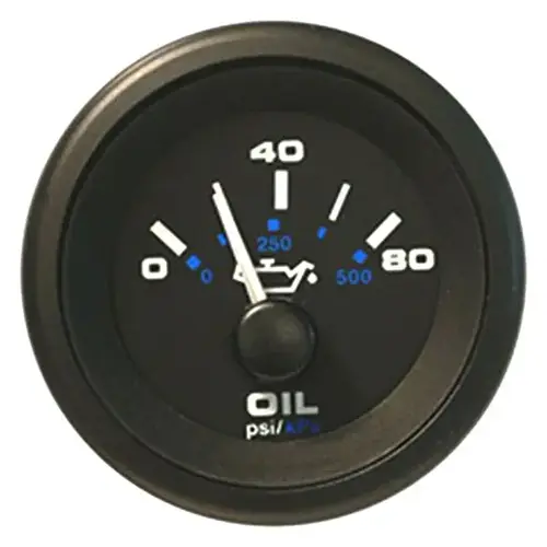 Premier Pro Series Oil Pressure, 80 psi Black Premier Pro Series Oil Pressure, 80 psi Black