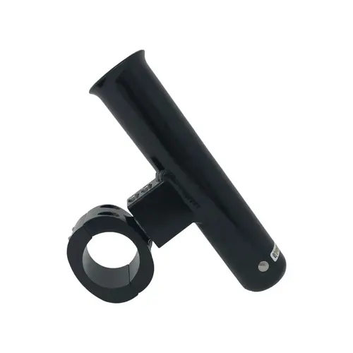 Aluminum Vertical Clamp-On Rod Holder with Universal Inserts, Fits 1.90" Measured Outside Diameter, Black Aluminum Vertical Clamp-On Rod Holder with Universal Inserts, Fits 1.90" Measured Outside Diameter, Black