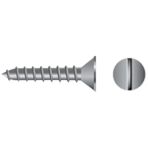 #14 X 2" Stainless Steel Slotted Flat-Head Tapping Screws, 50-Pack #14 X 2" Stainless Steel Slotted Flat-Head Tapping Screws, 50-Pack