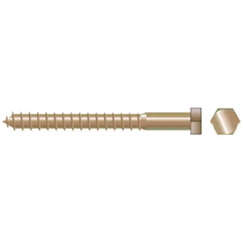 5/16" X 2" Silicon Bronze Socket Lag Screws, 10-Pack 5/16" X 2" Silicon Bronze Socket Lag Screws, 10-Pack