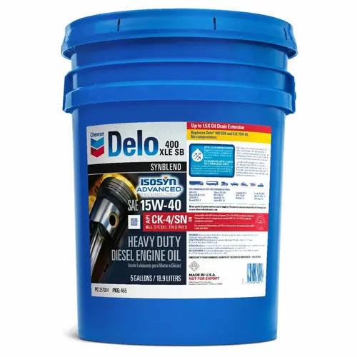 Chevron Delo 400 XLE SB 15w40 Heavy Duty, 5 Gallons Chevron Delo 400 XLE SB 15w40 Heavy Duty, 5 Gallons