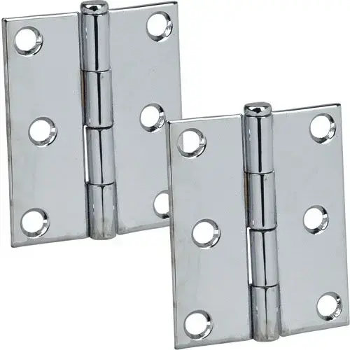 Chrome-Plated Zinc Removable-Pin Butt Hinge, 3"H x 3"W Chrome-Plated Zinc Removable-Pin Butt Hinge, 3"H x 3"W