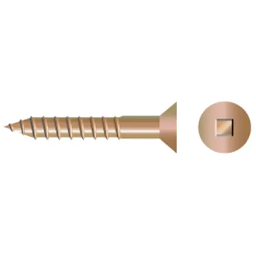 #12 X 1 3/4" Silicon Bronze Square Drive Flat-Head Wood Screws, 50-Pack #12 X 1 3/4" Silicon Bronze Square Drive Flat-Head Wood Screws, 50-Pack