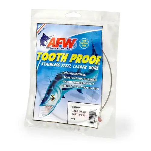 #19 Tooth Proof Stainless Steel Leader Wire, 360lb. Test, 30 ft Camo Brown #19 Tooth Proof Stainless Steel Leader Wire, 360lb. Test, 30 ft Camo Brown