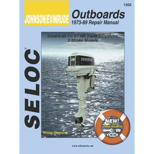 Repair Manual - Johnson/Evinrude Outboard, 1973-1989, 1-2Cyl., 1.25-60HP Repair Manual - Johnson/Evinrude Outboard, 1973-1989, 1-2Cyl., 1.25-60HP