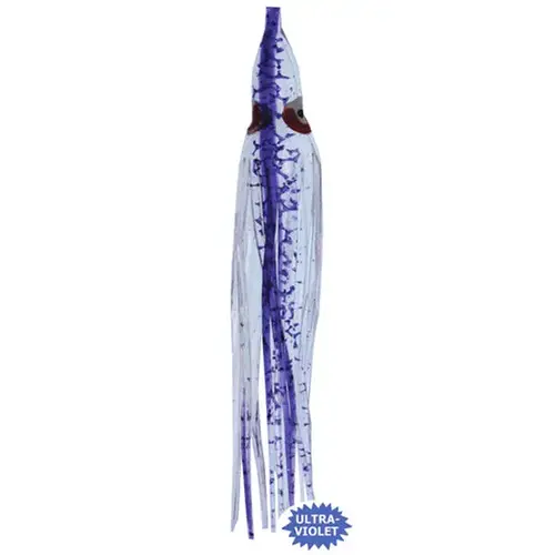 Squid Fishing Hoochy, 4 1/2" UV Purple Spatter Squid Fishing Hoochy, 4 1/2" UV Purple Spatter
