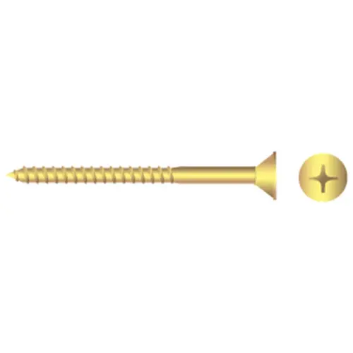 #10 X 1 1/4" Brass Phillips Flat-Head Wood Screws, 100-Pack #10 X 1 1/4" Brass Phillips Flat-Head Wood Screws, 100-Pack