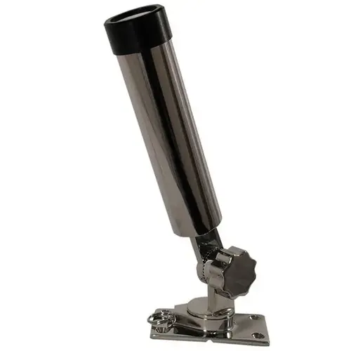 Stainless Steel 360/180 Degree Removable Rod Holder Silver Stainless Steel 360/180 Degree Removable Rod Holder Silver