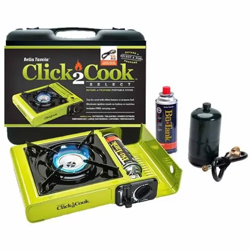Click2Cook Select Butane or Propane Portable Stove With Hose and Regulator Assembly Click2Cook Select Butane or Propane Portable Stove With Hose and Regulator Assembly