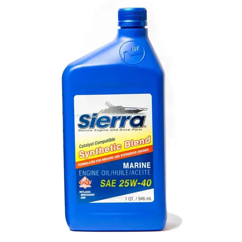 Sierra 25W-40 4 Stroke Synthetic Blend Marine Engine Oil, Catalyst Compatible, 1 Quart Sierra 25W-40 4 Stroke Synthetic Blend Marine Engine Oil, Catalyst Compatible, 1 Quart