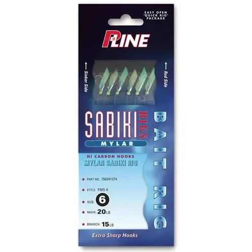 Mylar Sabiki, White, Size 8 Mylar Sabiki, White, Size 8