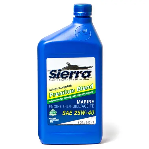 Sierra 25W-40 4 Stroke Conventional Marine Engine Oil, Catalyst Compatible, 1 Quart Sierra 25W-40 4 Stroke Conventional Marine Engine Oil, Catalyst Compatible, 1 Quart