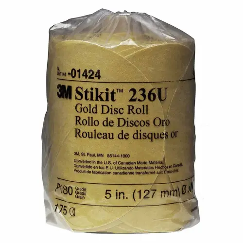 Stikit Gold Disc Roll, 6", P180A Grit Stikit Gold Disc Roll, 6", P180A Grit