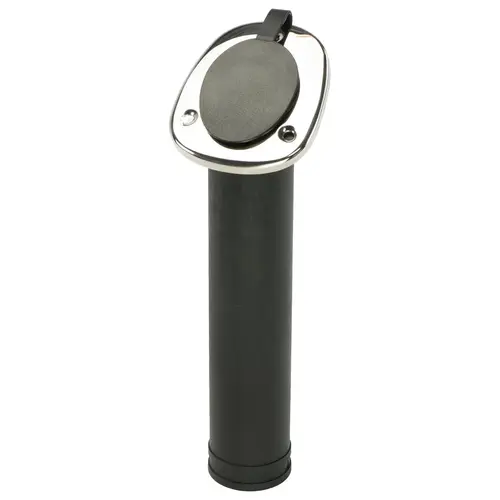 Nylon Flush Mount Rod Holder with Stainless Steel Cap Black Nylon Flush Mount Rod Holder with Stainless Steel Cap Black