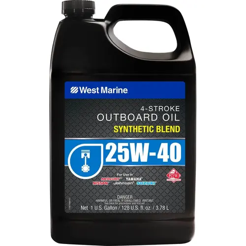 25W-40 4 Stroke Synthetic Blend Marine Engine Oil, 1 Gallon 25W-40 4 Stroke Synthetic Blend Marine Engine Oil, 1 Gallon