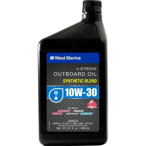 10W-30 4 Stroke Synthetic Blend Marine Engine Oil, 1 Quart 10W-30 4 Stroke Synthetic Blend Marine Engine Oil, 1 Quart