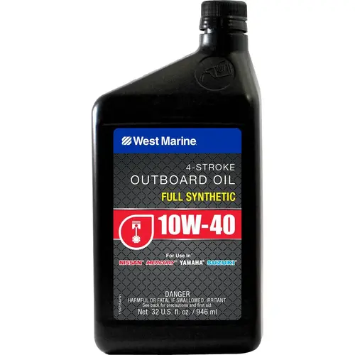 10W-40 4 Stroke Full Synthetic Marine Engine Oil, 1 Quart 10W-40 4 Stroke Full Synthetic Marine Engine Oil, 1 Quart